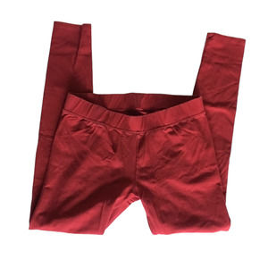 PACT dark cherry/red cotton leggings, size L